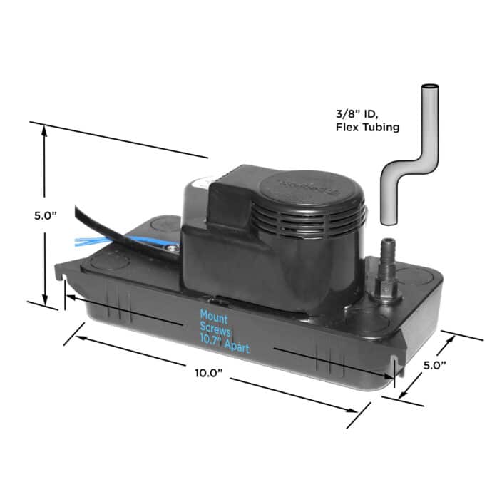 CL201UL low profile condensate pump dimensions