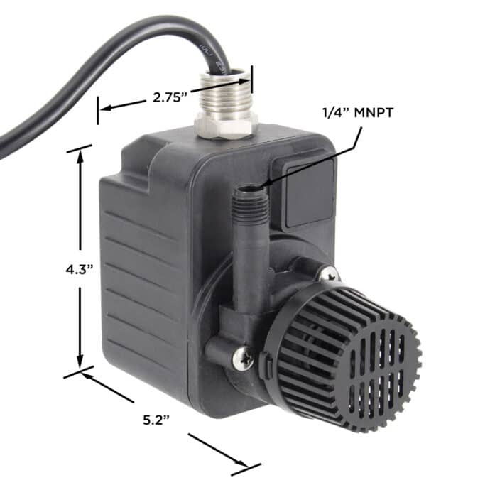 GP325C parts washer pump dimensions