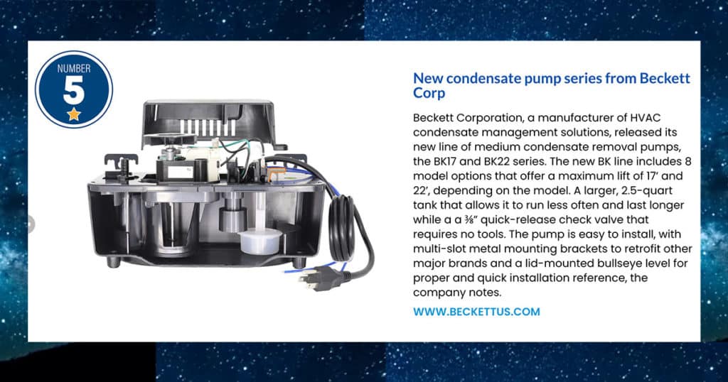 Beckett BK condensate pumps make the most popular products of 2022 list