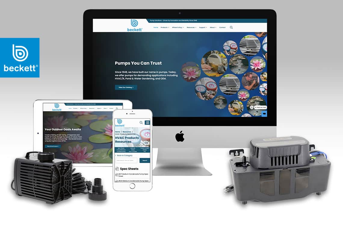 Beckett Corp Launches New Website – HVAC, Pond & OEM Pumps
